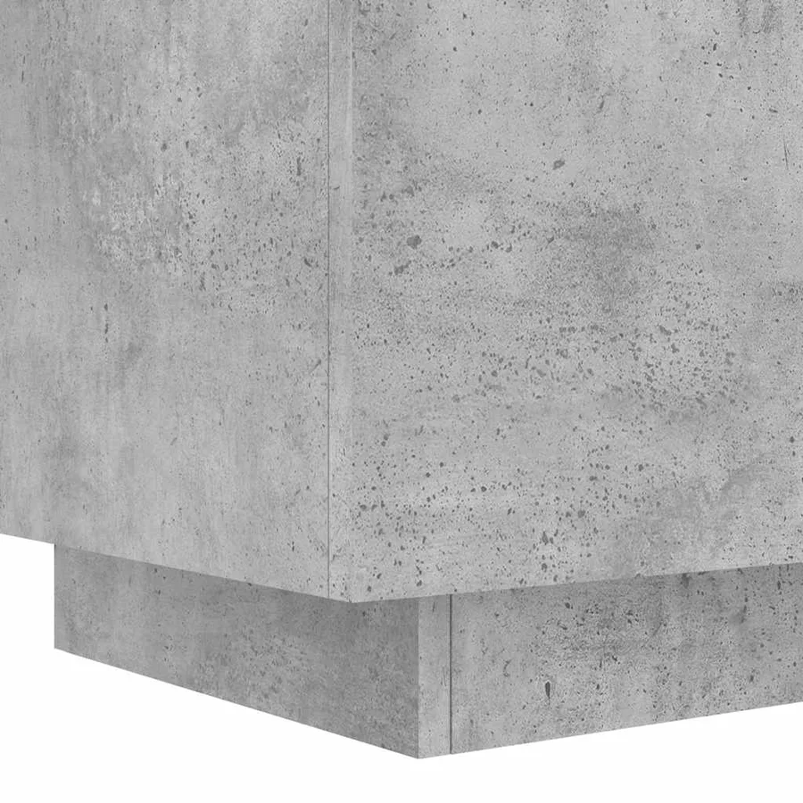 Armoires de chevet et lumières LED 2 pcs gris béton - 11