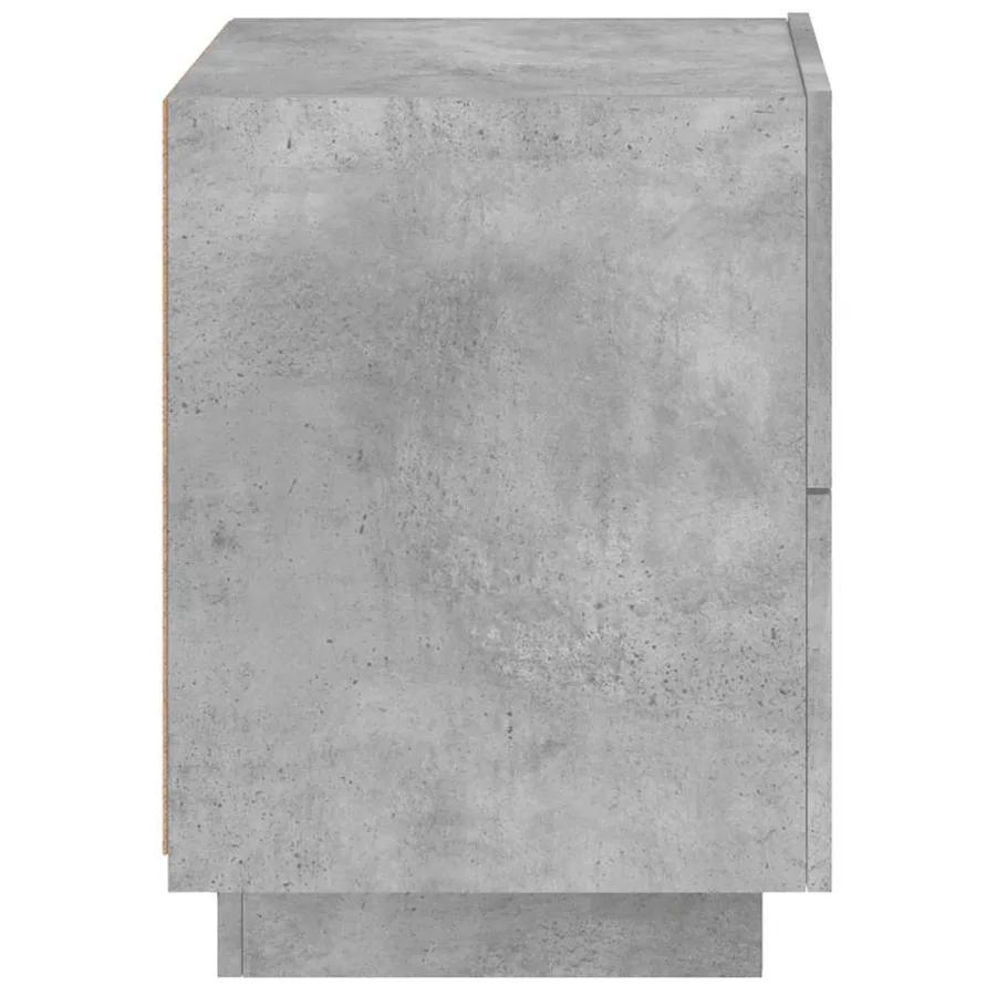 Armoires de chevet et lumières LED 2 pcs gris béton - 9