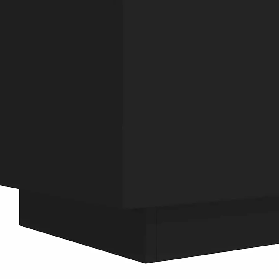 Armoire de chevet avec lumières LED noir bois d'ingénierie - 10