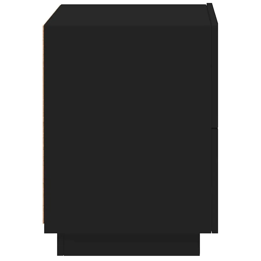 Armoire de chevet avec lumières LED noir bois d'ingénierie - 8