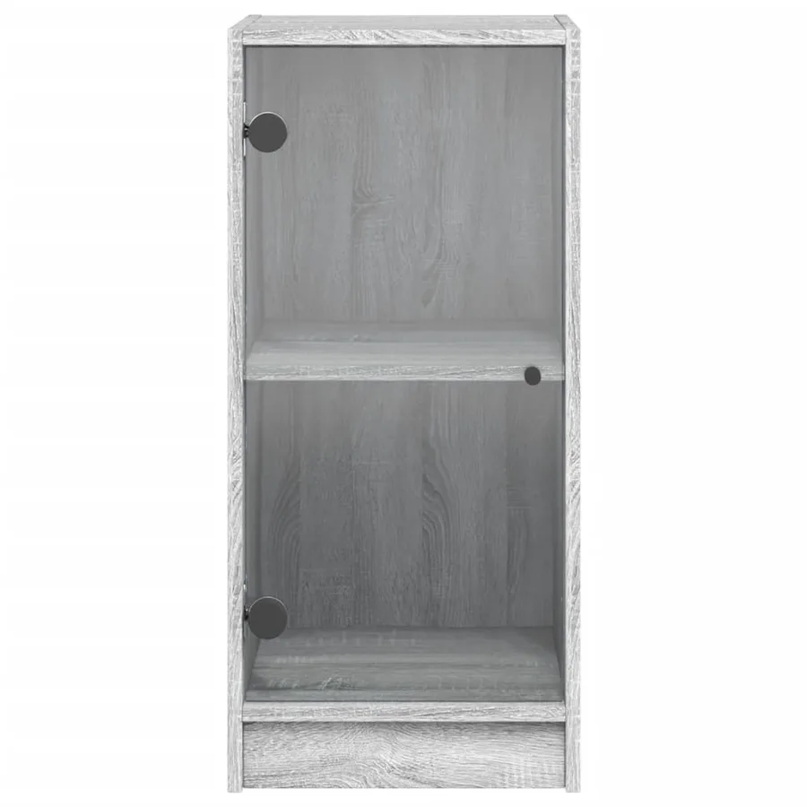 Armoire latérale avec portes en verre sonoma gris 35x37x75,5 cm - 6