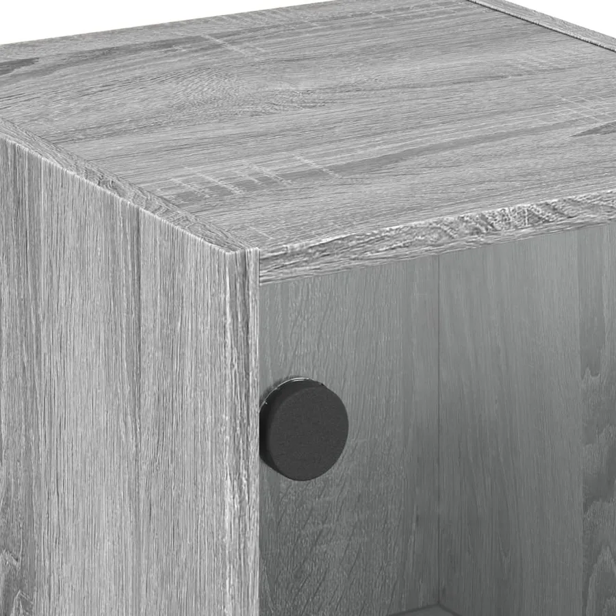 Armoire latérale avec portes en verre sonoma gris 35x37x75,5 cm - 9