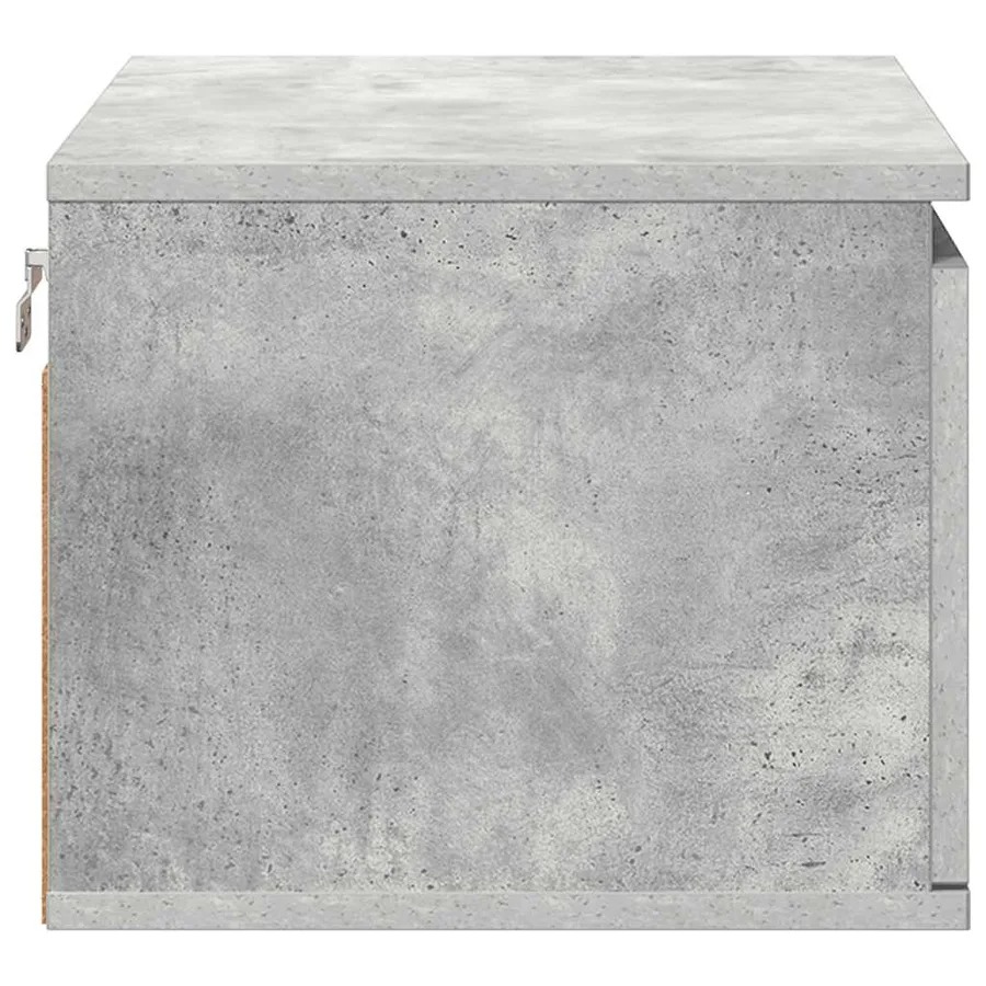 Tables de chevet murales avec lumières LED 2 pcs gris béton - 10