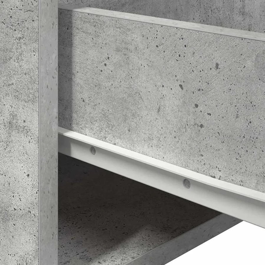 Tables de chevet murales avec lumières LED 2 pcs gris béton - 14