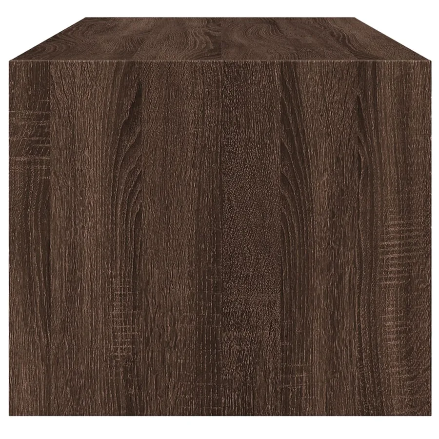 Table basse avec portes en verre chêne marron 102x50x42 cm - 7