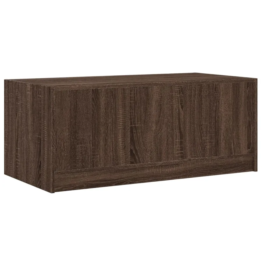 Table basse avec portes en verre chêne marron 102x50x42 cm - 8