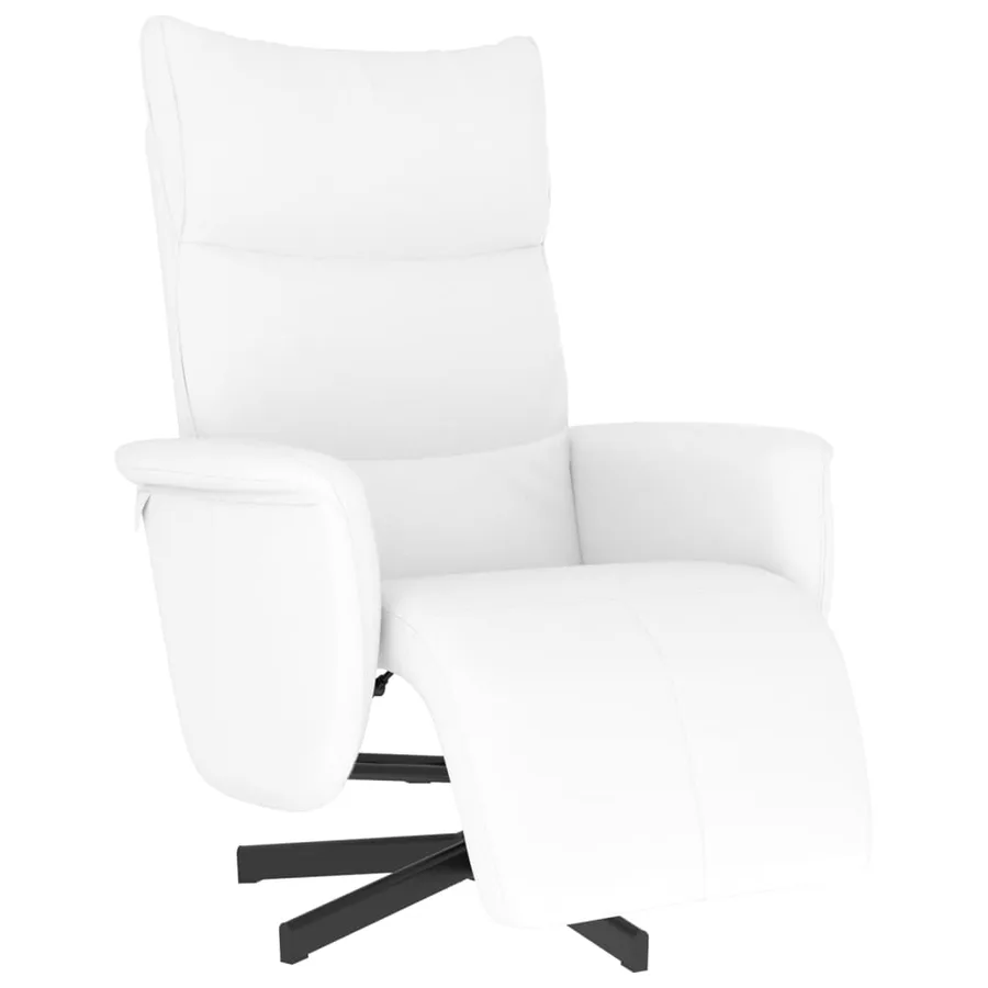 Fauteuil inclinable avec repose-pieds blanc similicuir - 2