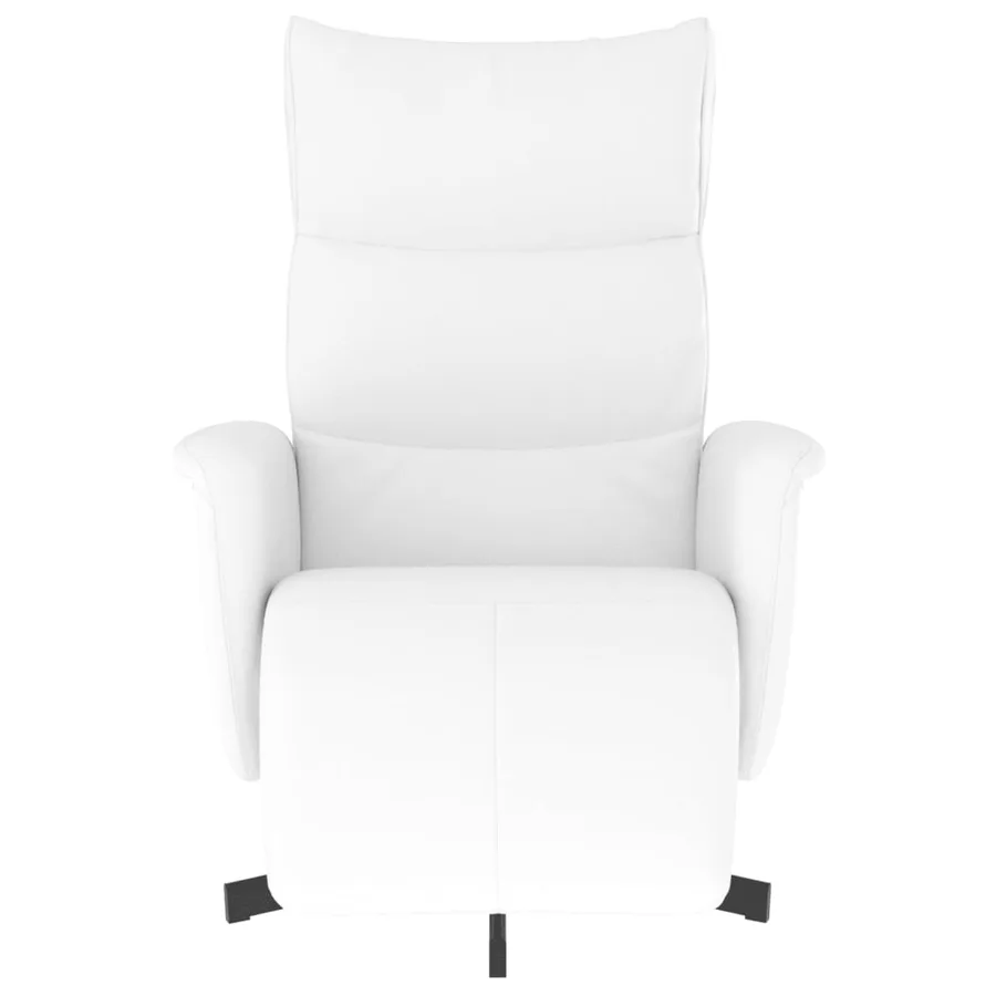 Fauteuil inclinable avec repose-pieds blanc similicuir - 3