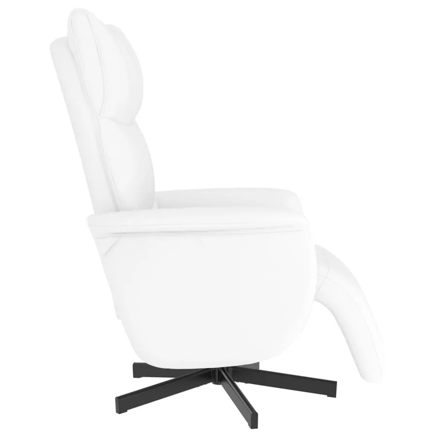Fauteuil inclinable avec repose-pieds blanc similicuir - 4