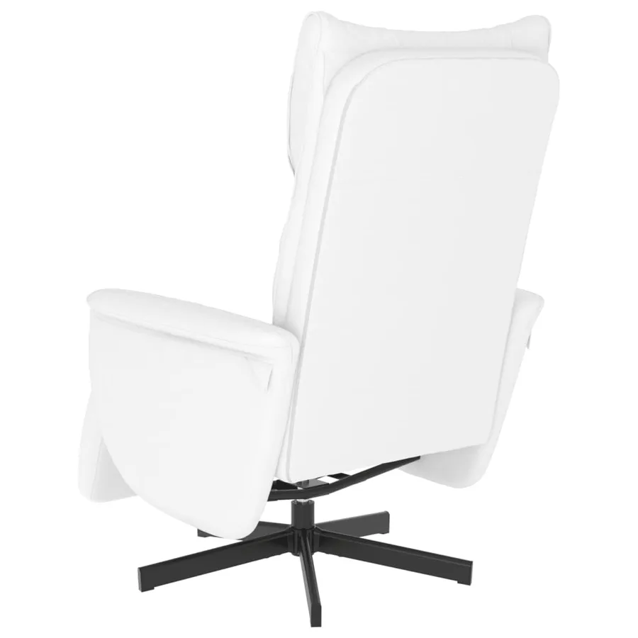 Fauteuil inclinable avec repose-pieds blanc similicuir - 5