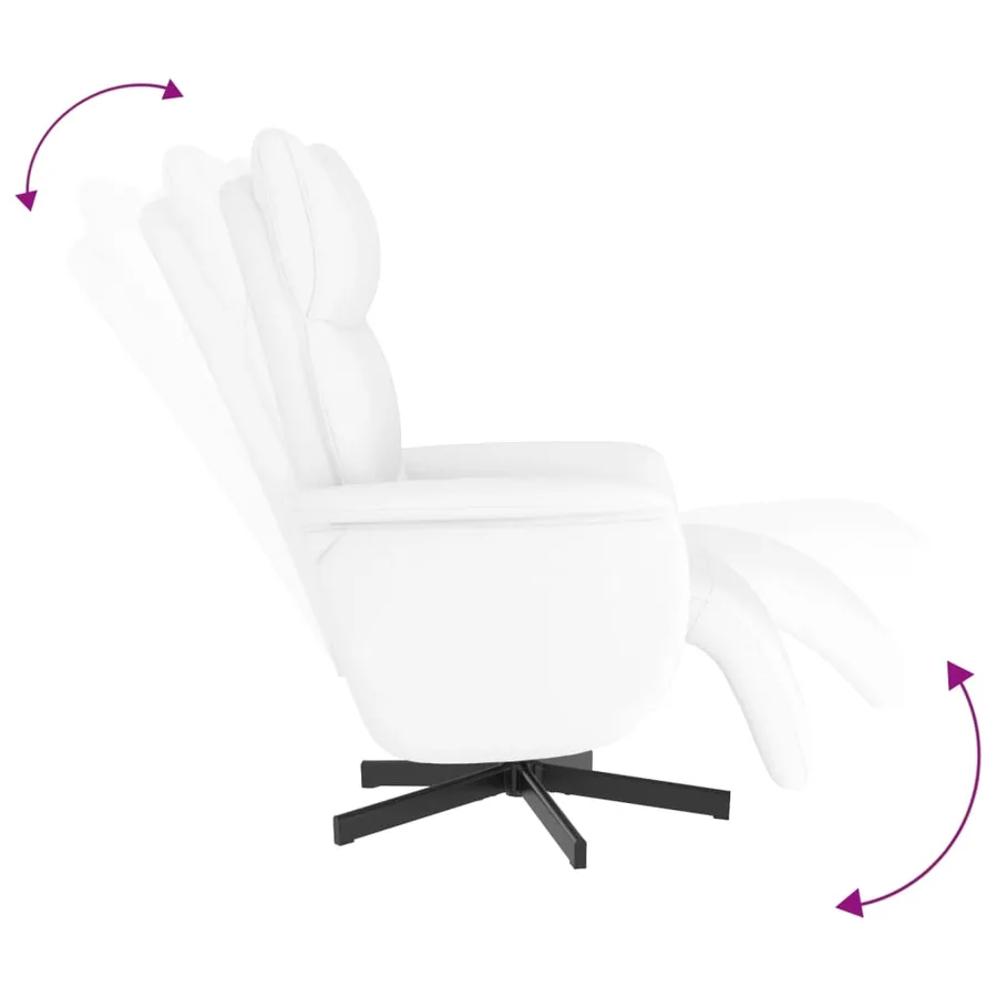 Fauteuil inclinable avec repose-pieds blanc similicuir - 6