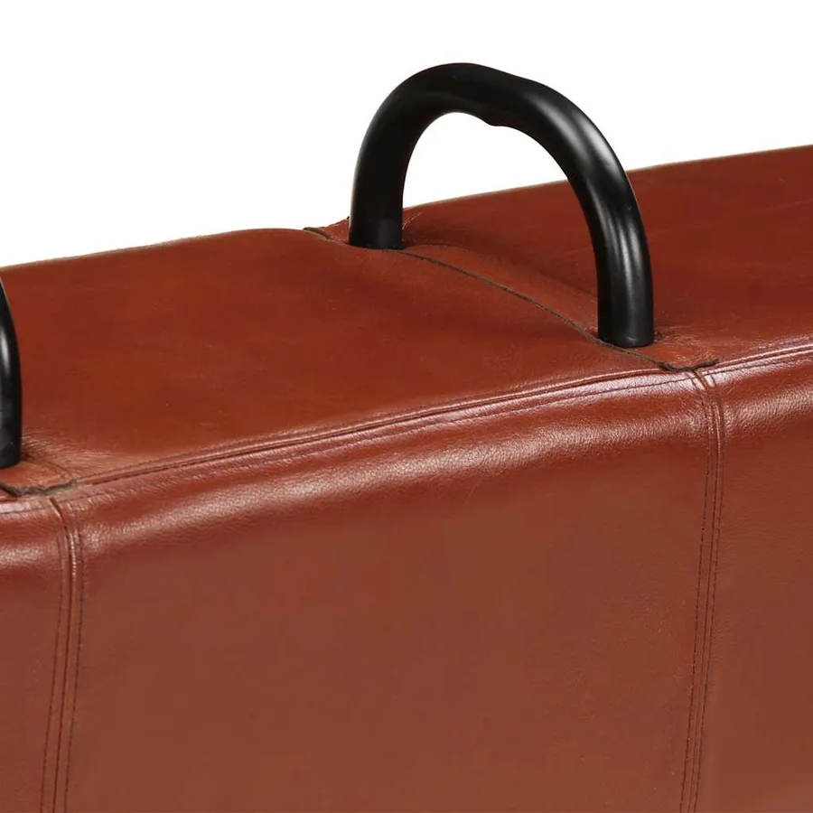 Banc de gymnastique marron 110 cm cuir véritable - 8