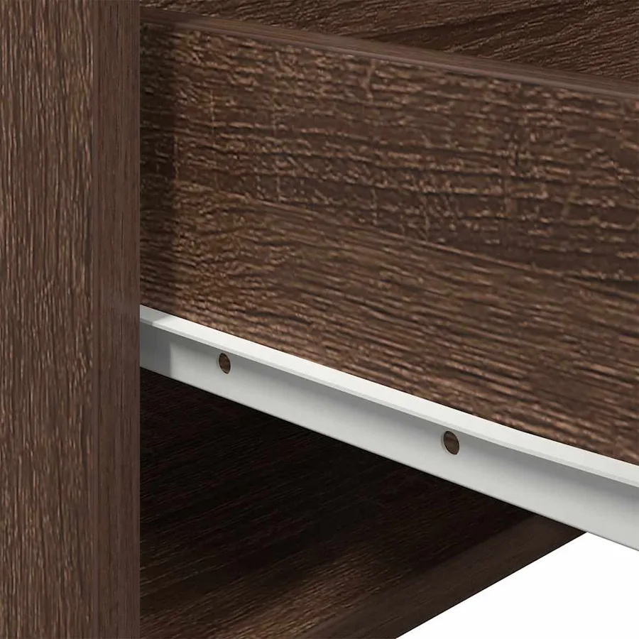 Table de chevet murale avec lumières LED chêne marron - 12