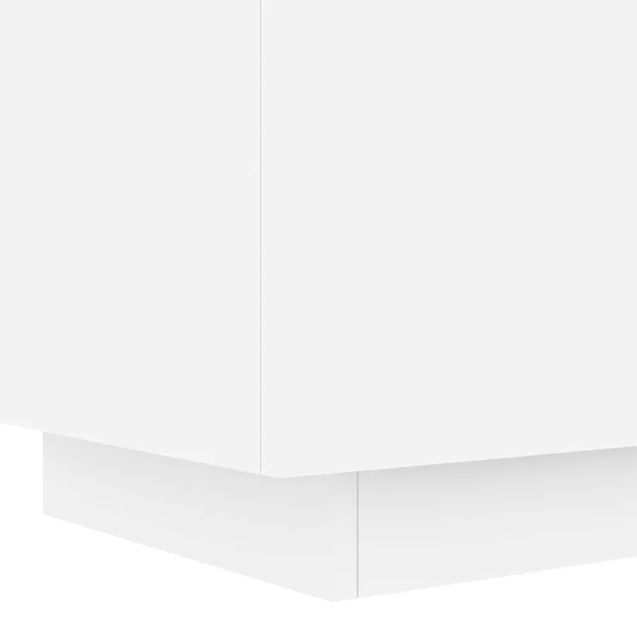 Armoire de chevet avec lumières LED blanc bois d'ingénierie - 10