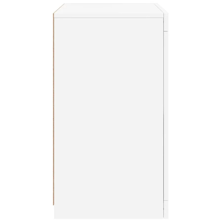 Armoire latérale avec éclairage LED blanc bois d'ingénierie - 8
