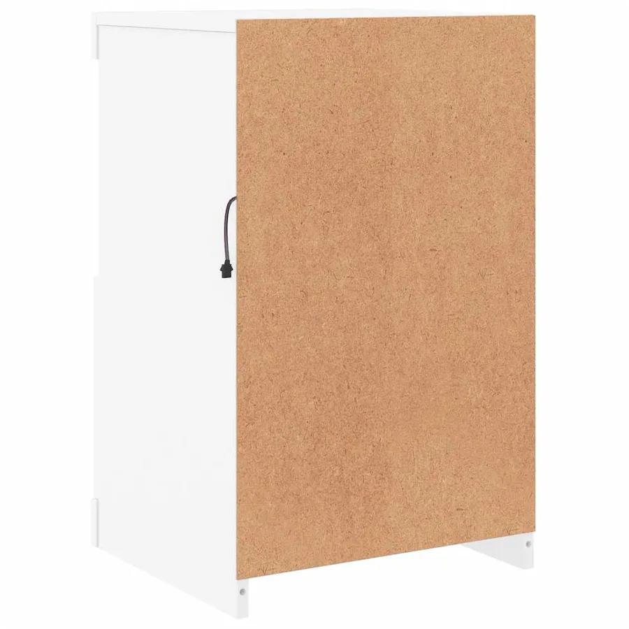 Armoire latérale avec éclairage LED blanc bois d'ingénierie - 9