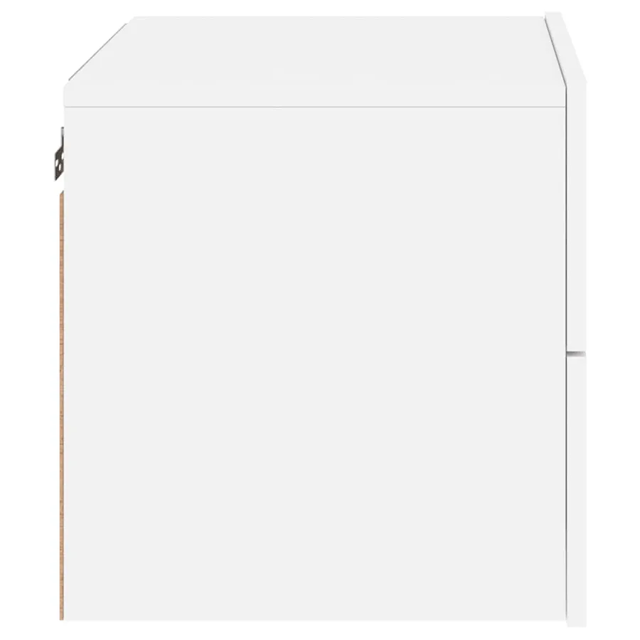 Table de chevet murale avec lumières LED blanc - 8