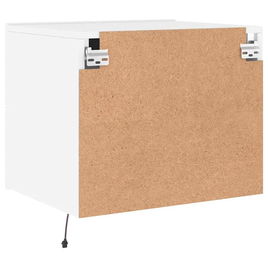 Table de chevet murale avec lumières LED blanc - 9
