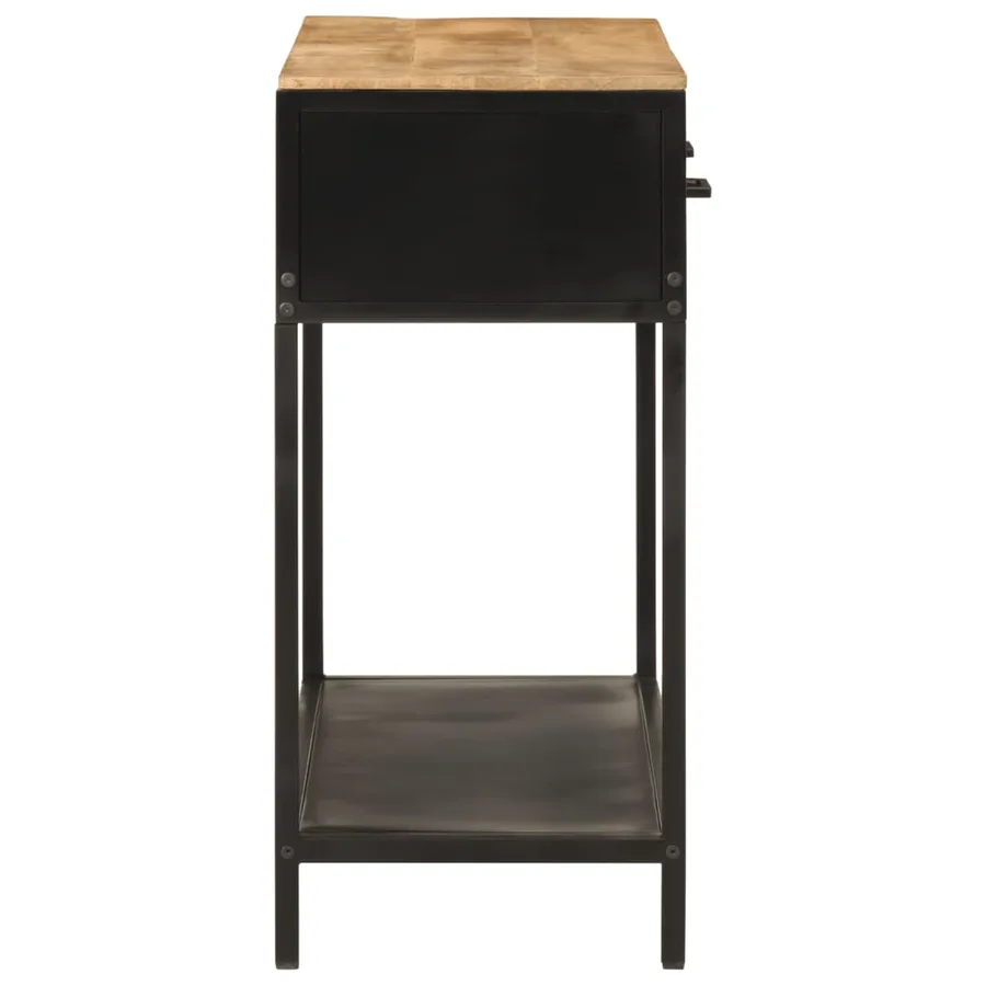 Table console 100x35x76 cm bois massif de manguier et fer - 4