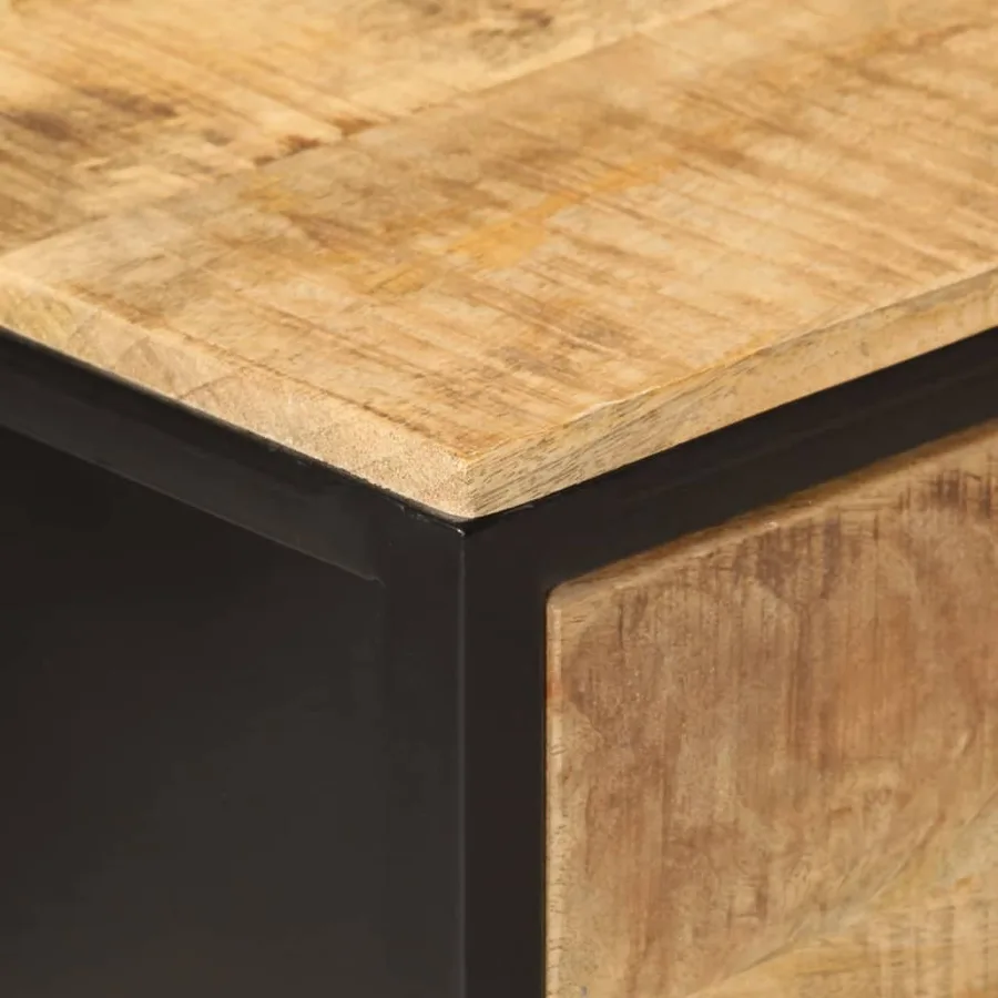 Table console 100x35x76 cm bois massif de manguier et fer - 5