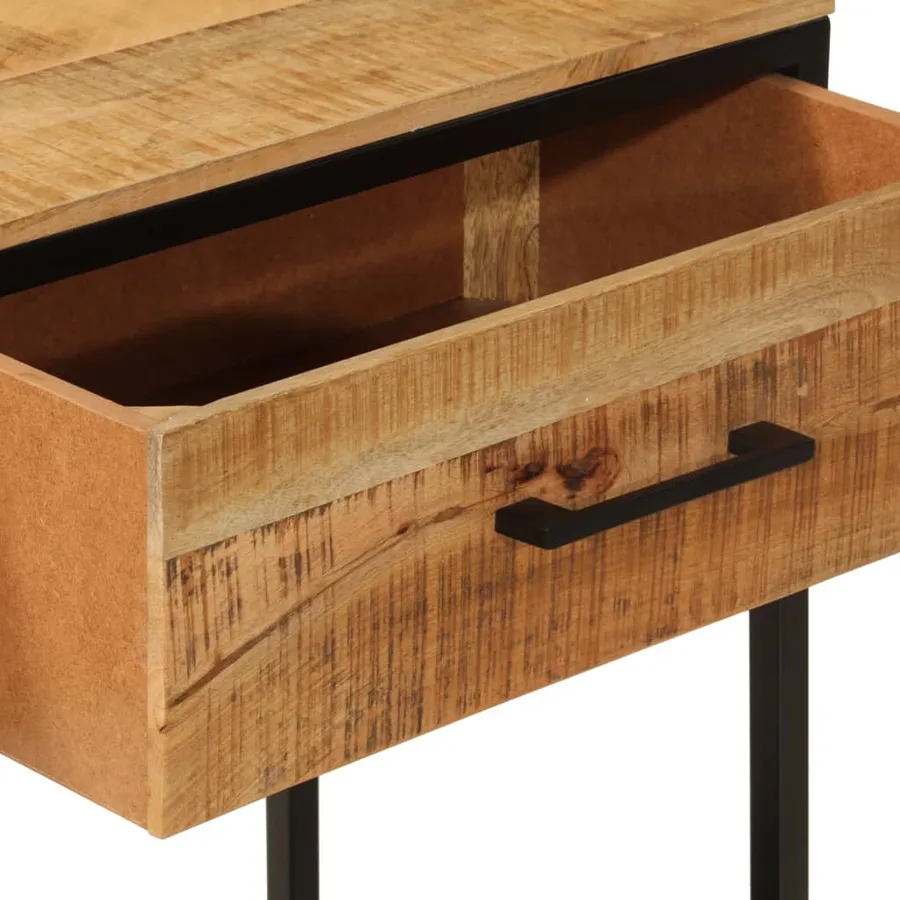 Table console 100x35x76 cm bois massif de manguier et fer - 7