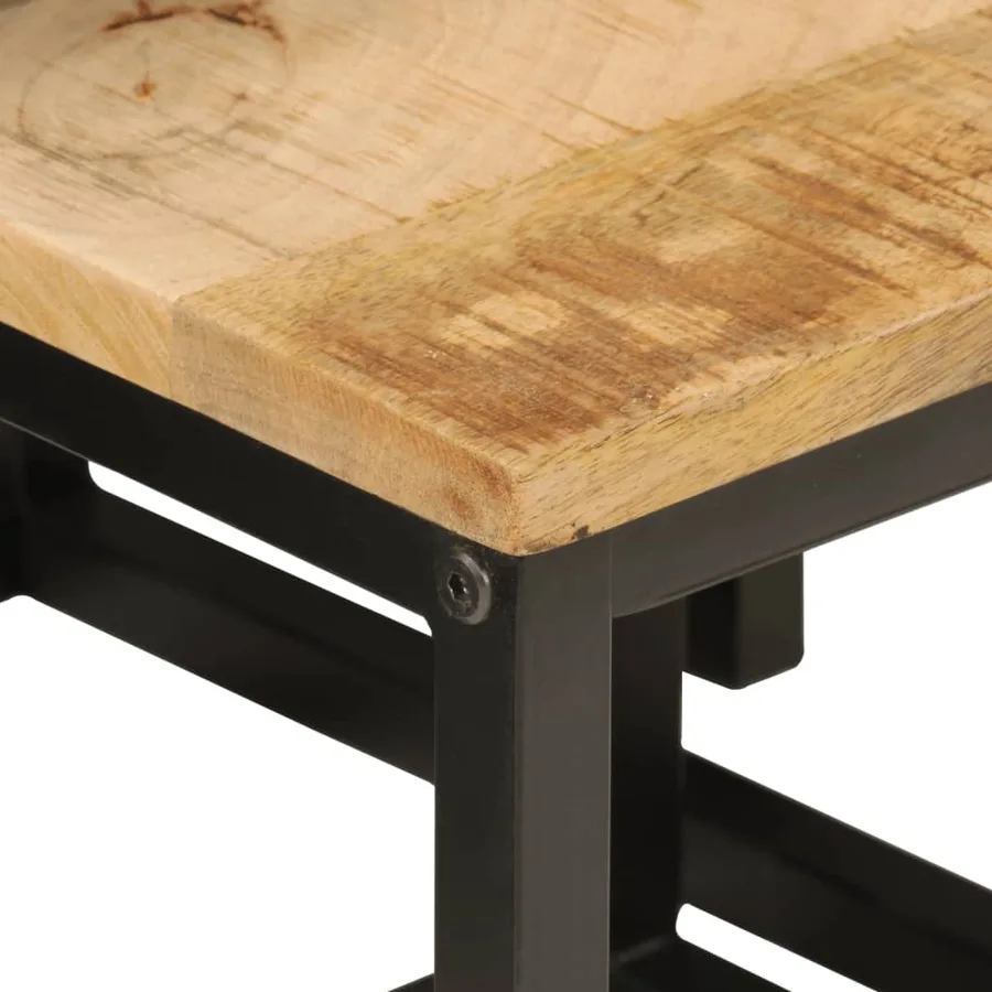 Tables basses gigognes 3 pcs bois massif de manguier et fer - 6