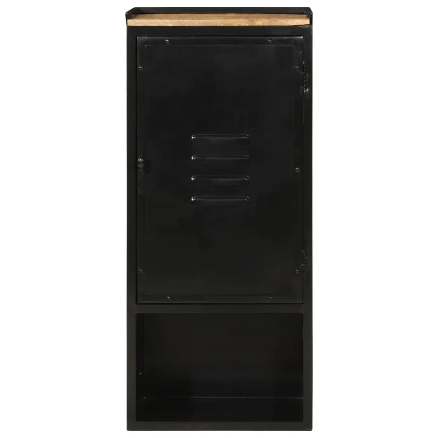 Armoire de salle de bain 40x27x90 cm fer et bois de manguier - 2