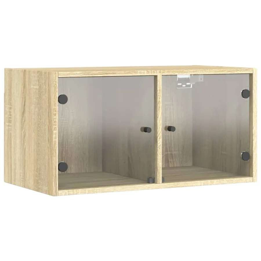 Armoire murale avec portes en verre chêne sonoma 68,5x37x35 cm - 2