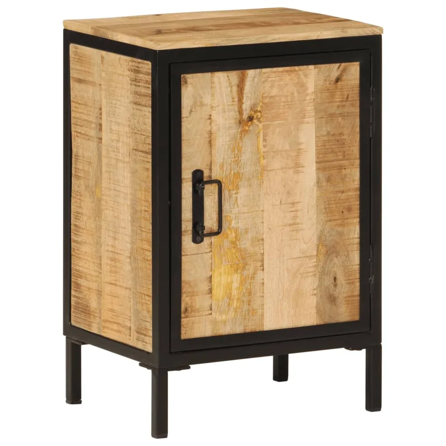 Armoire de salle de bain 40x30x60cm bois massif manguier et fer - 12
