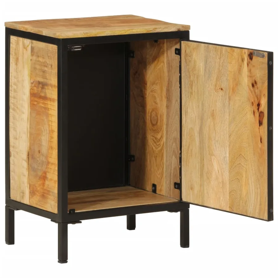 Armoire de salle de bain 40x30x60cm bois massif manguier et fer - 2