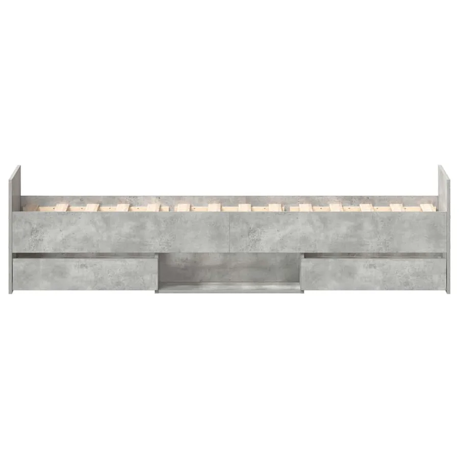 Cadre de lit sans matelas gris béton 90x190 cm - 7