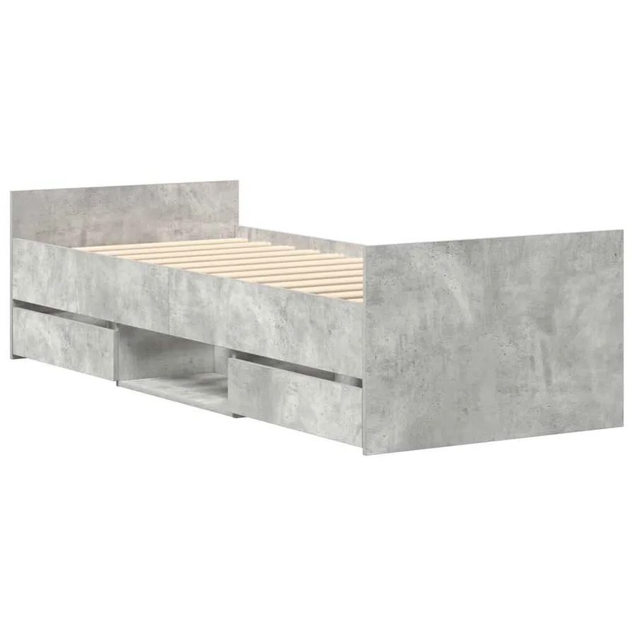 Cadre de lit sans matelas gris béton 90x190 cm - 8
