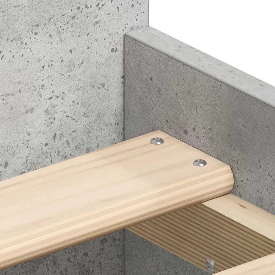 Cadre de lit sans matelas gris béton 90x190 cm - 9