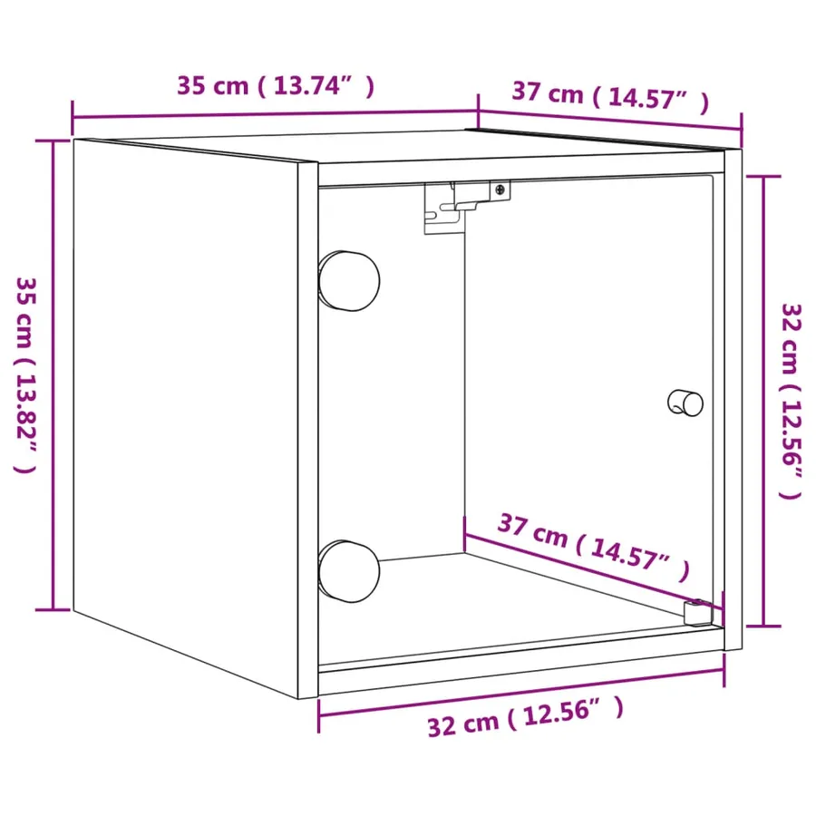 Tables de chevet et portes vitrées 2pcs sonoma gris 35x37x35cm - 13
