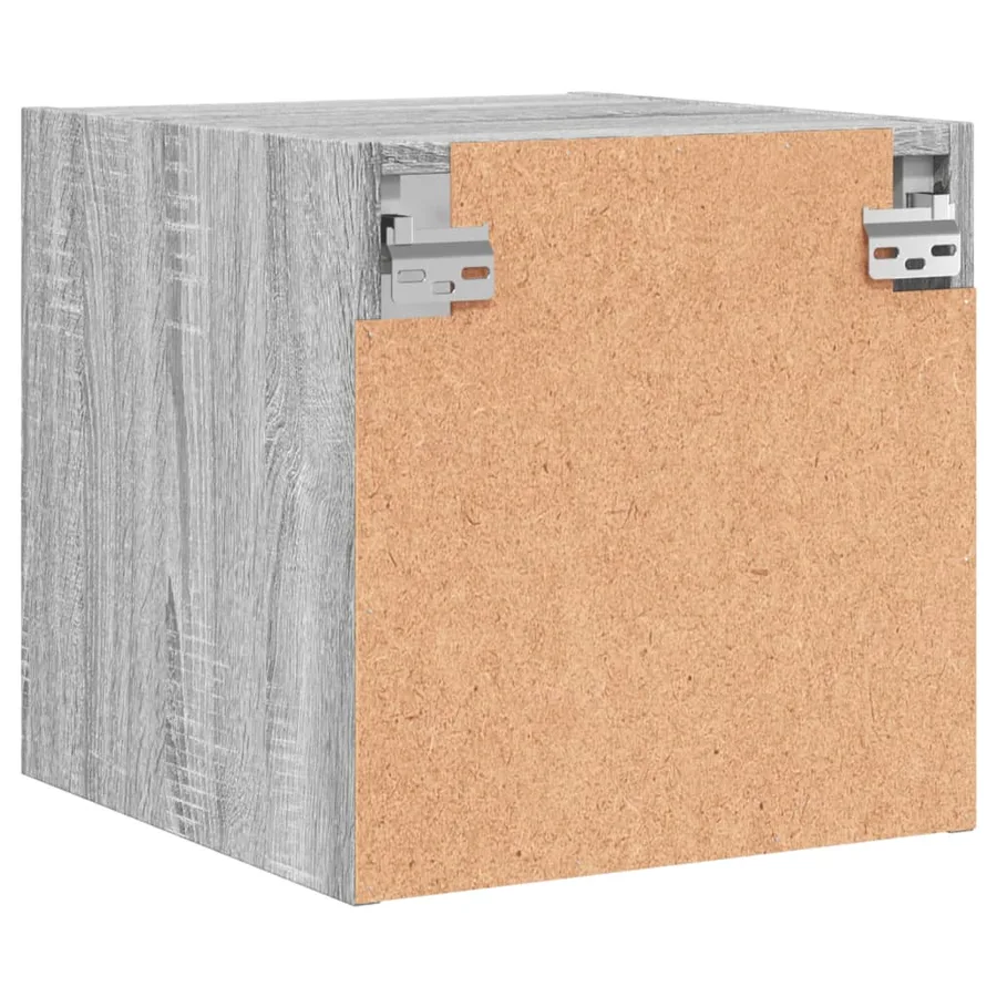 Tables de chevet et portes vitrées 2pcs sonoma gris 35x37x35cm - 9