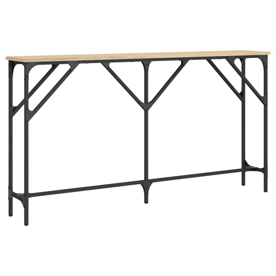 Table console chêne sonoma 140x23x75 cm bois d'ingénierie - 2