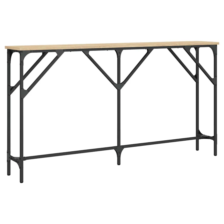 Table console chêne sonoma 140x23x75 cm bois d'ingénierie - 6