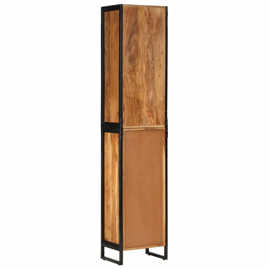 Armoire de salle de bain 40x27x190 cm bois massif d'acacia - 5
