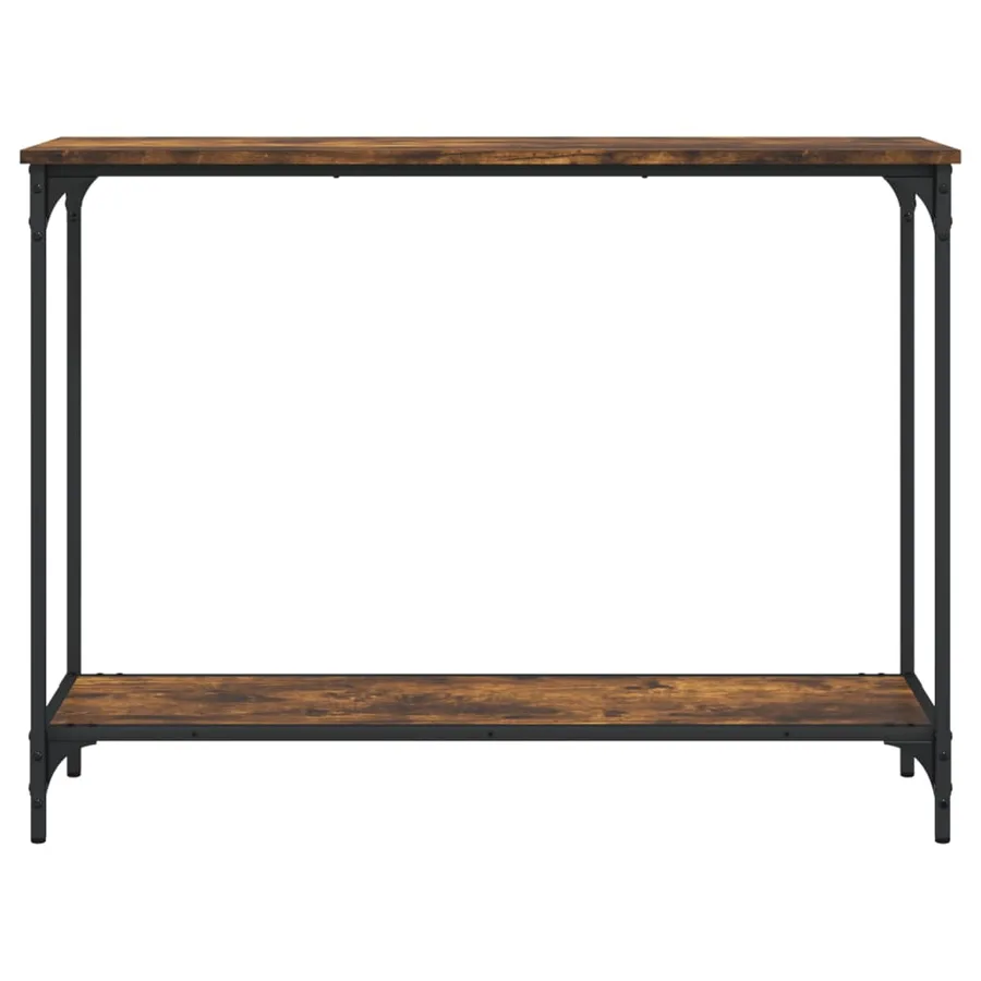 Table console chêne fumé 101x30,5x75 cm bois d'ingénierie - 4