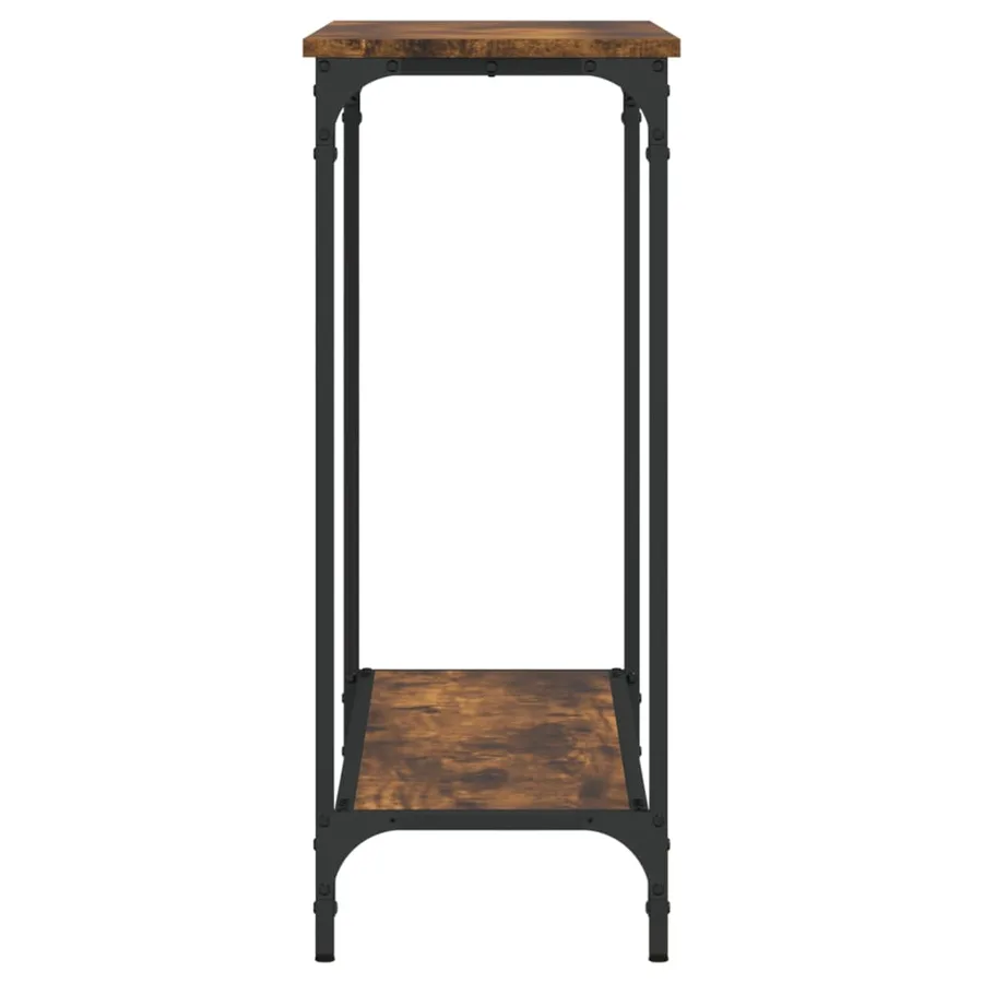 Table console chêne fumé 101x30,5x75 cm bois d'ingénierie - 5