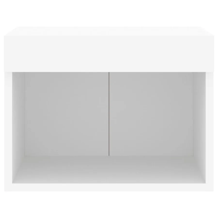 Table de chevet murale avec lumières LED blanc - 7