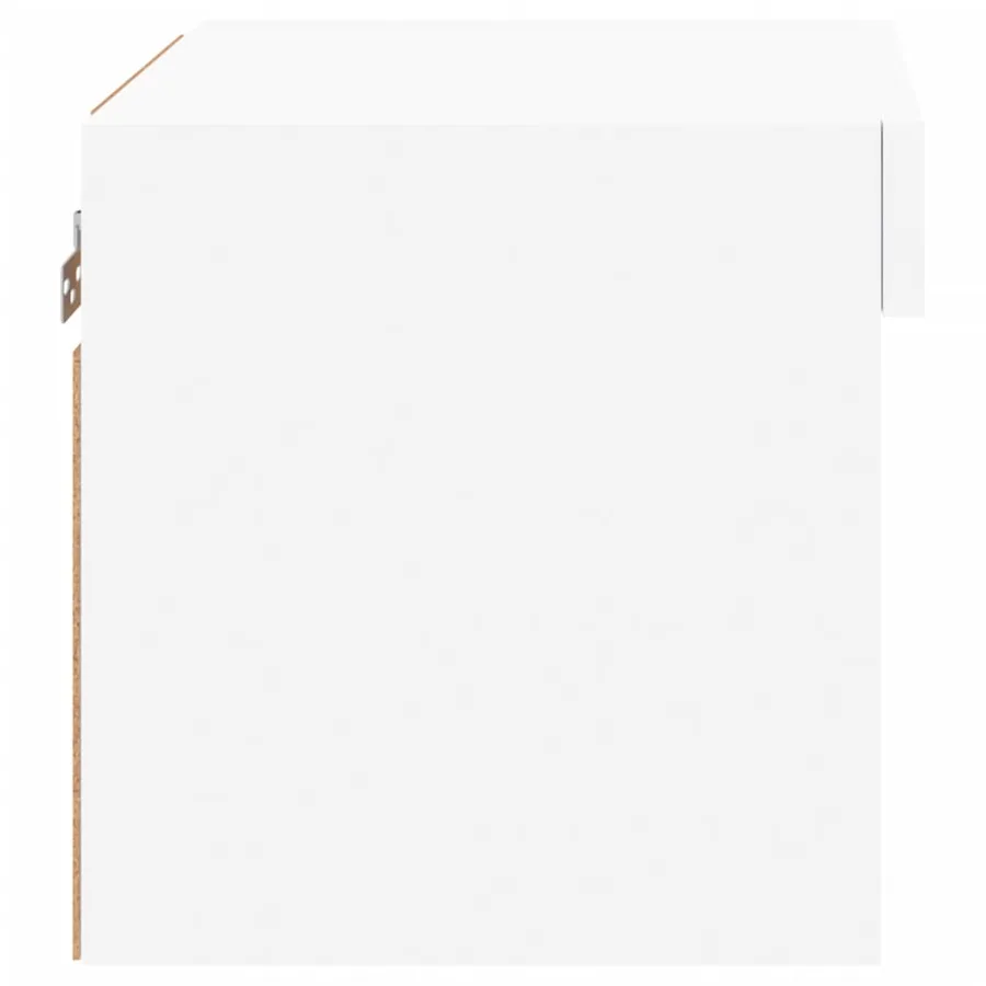 Table de chevet murale avec lumières LED blanc - 8