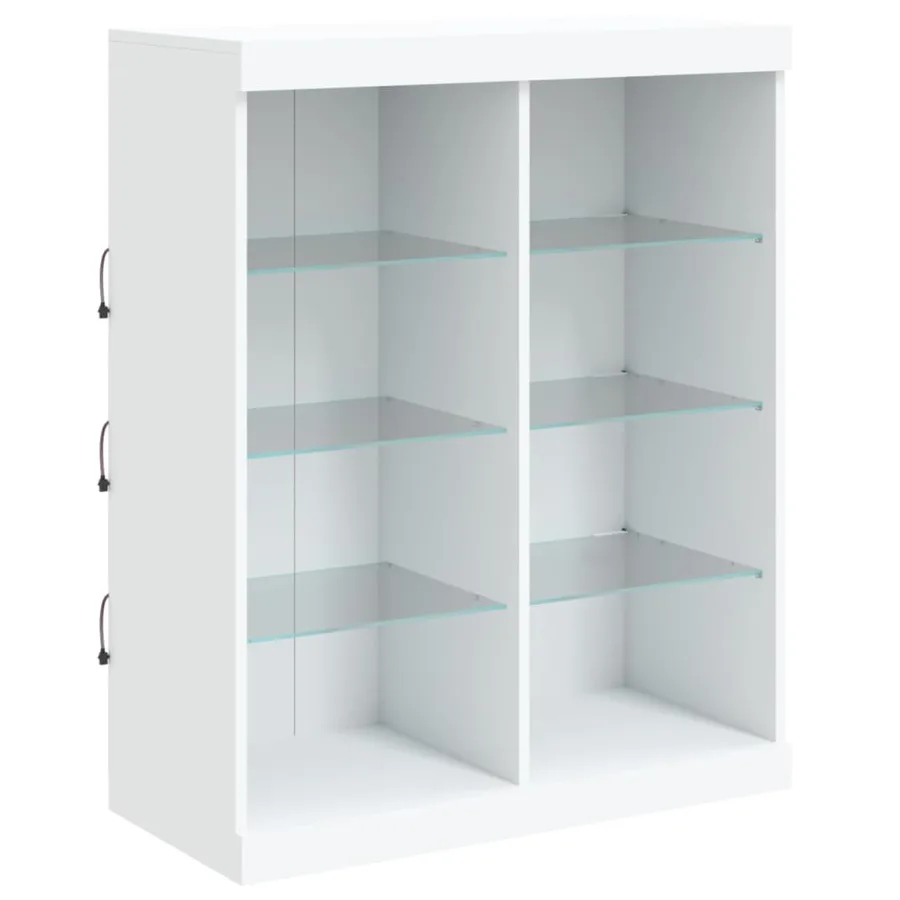 Buffet avec lumières LED blanc 81x37x100 cm - 3