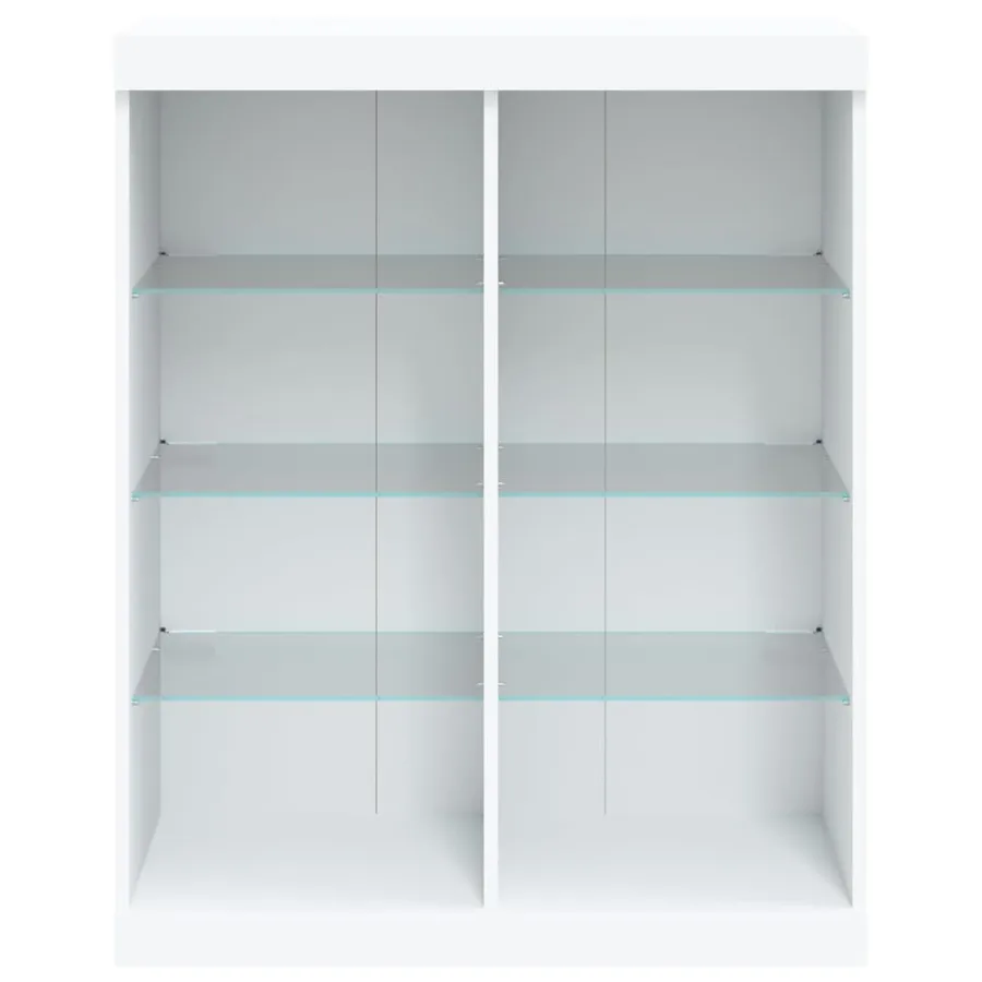 Buffet avec lumières LED blanc 81x37x100 cm - 6