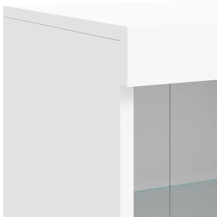 Buffet avec lumières LED blanc 81x37x100 cm - 9
