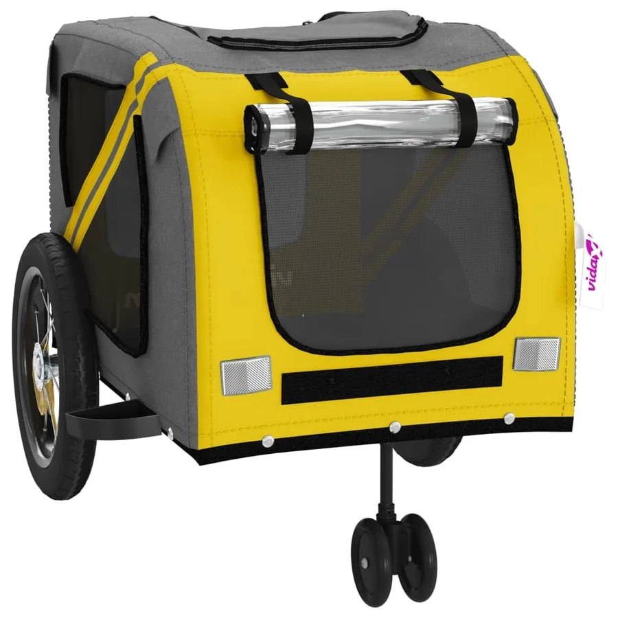 Remorque de vélo pour animaux de compagnie jaune et noir - 5