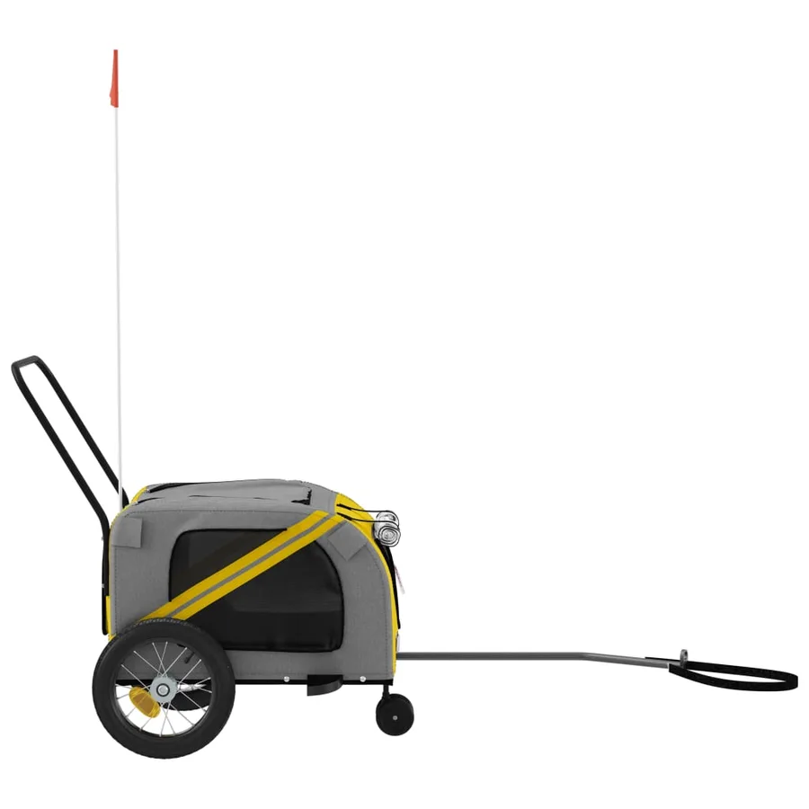 Remorque de vélo pour animaux de compagnie jaune et noir - 6