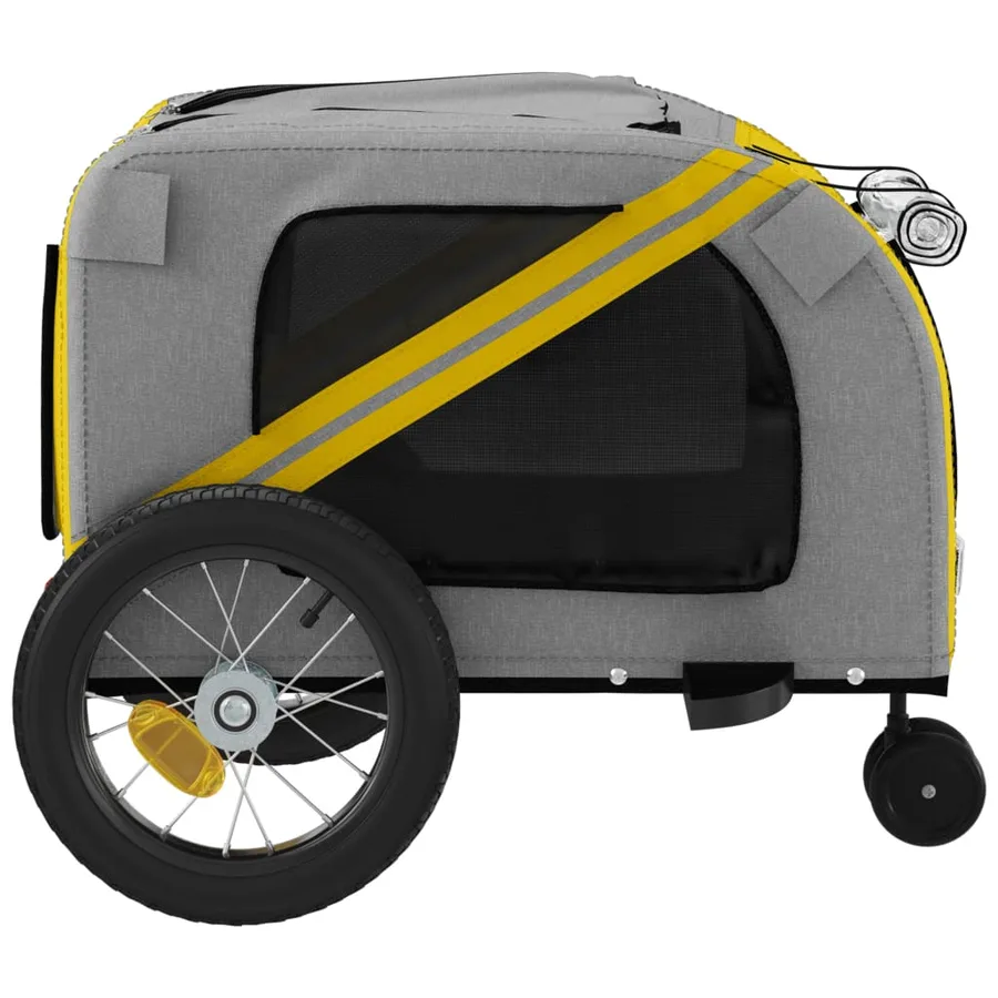 Remorque de vélo pour animaux de compagnie jaune et noir - 7