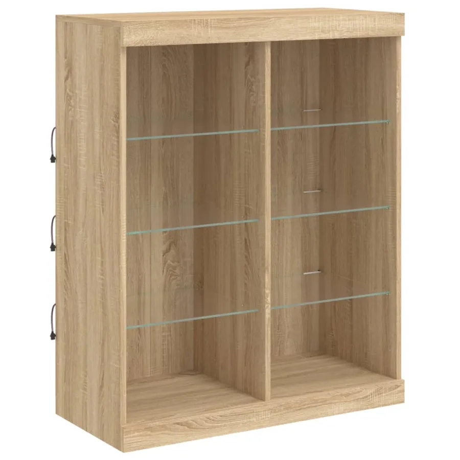 Buffet avec lumières LED chêne sonoma 81x37x100 cm - 3