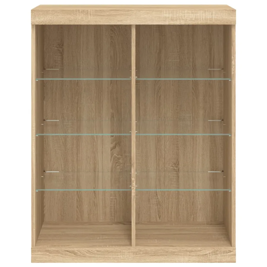 Buffet avec lumières LED chêne sonoma 81x37x100 cm - 6